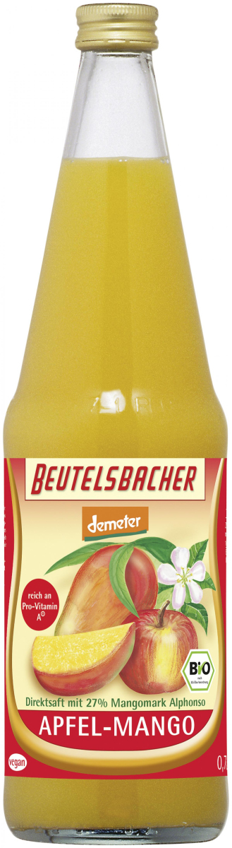 Beutelsbacher Apfel-Mango-Saft, 0,7 ltr Flasche