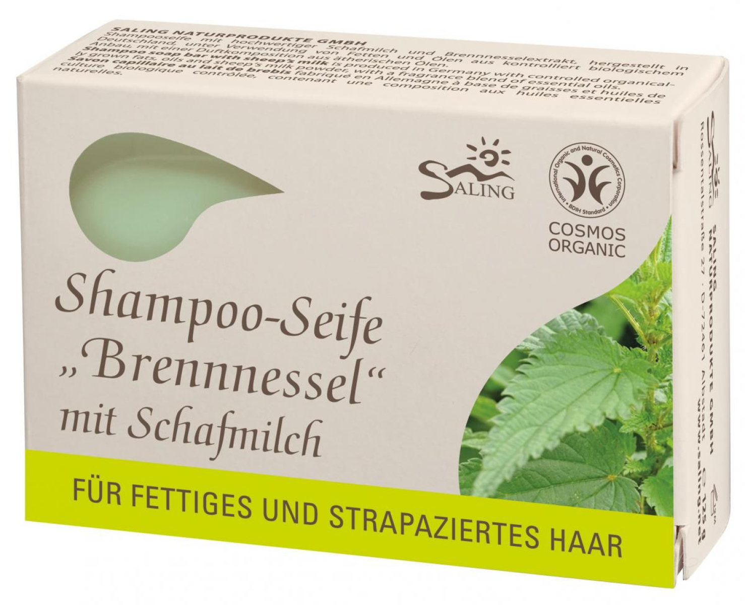 Saling Shampoo-Seife Brennnessel, 125 gr Stück
