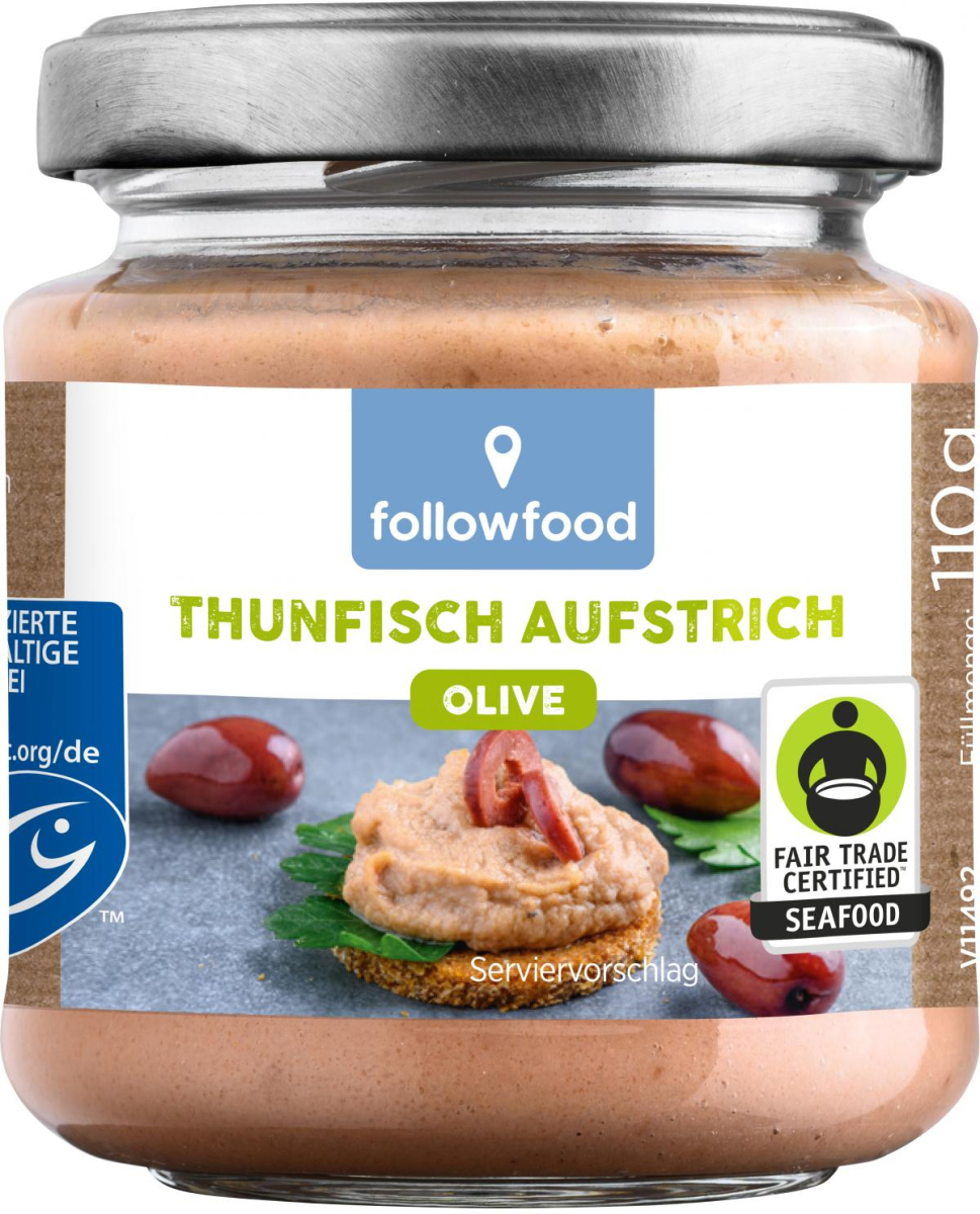 followfish Thunfisch-Creme Olive, 110 gr Glas