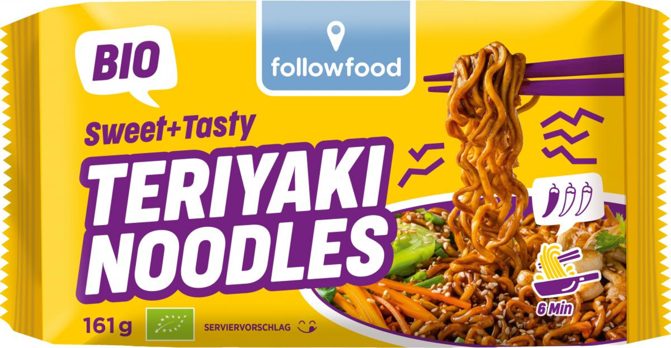 followfood Sweet + Tasty Teriyaki Noodles, 161 g P