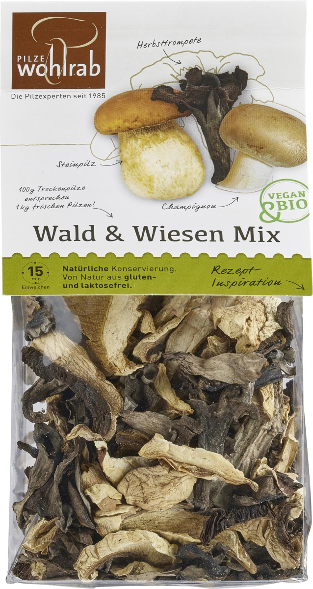 Wohlrab Pilze Wald & Wiesen Mix, 30 gr Packung