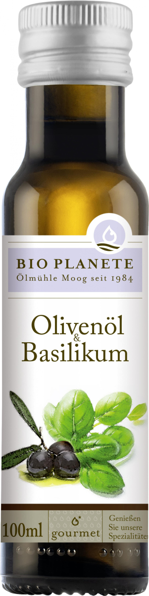 Bio Planète Olivenöl & Basilikum, 100 ml Flasche