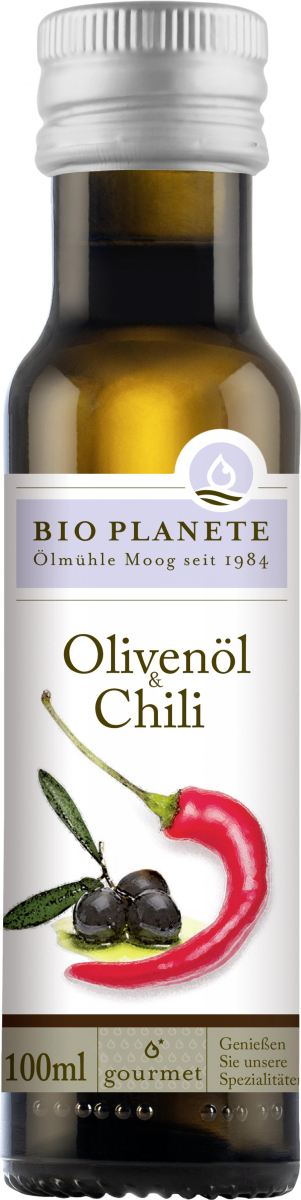 Bio Planète Olivenöl & Chili, 100 ml Flasche