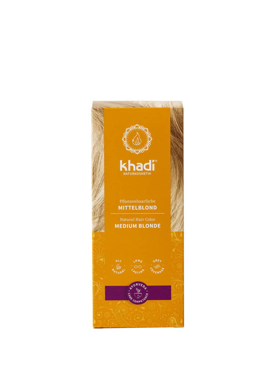 Khadi Pflanzenhaarfarbe Mittelblond, 100 gr Packun