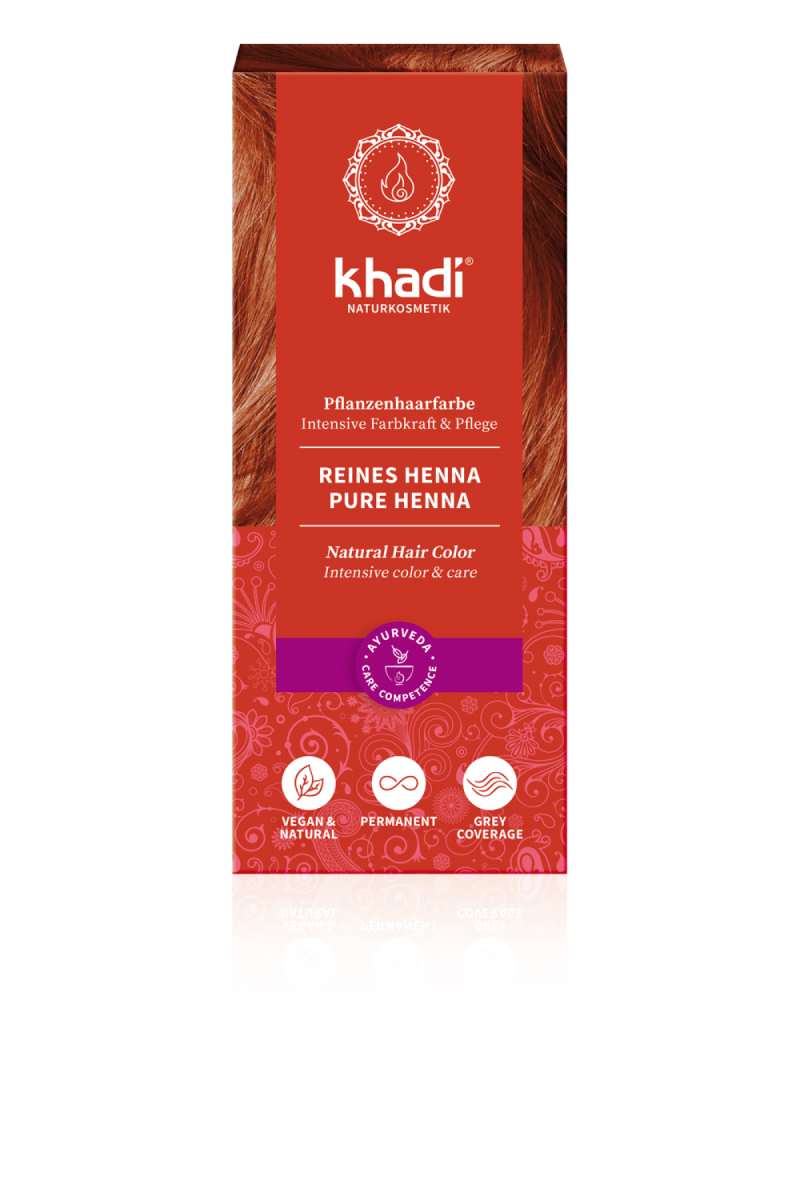 Khadi Pflanzenhaarfarbe Reines Henna, 100 gr Packu