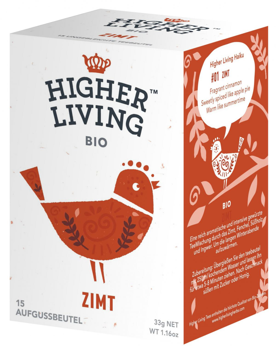 Higher Living Zimt, 2,2 gr, 15 Btl Packung
