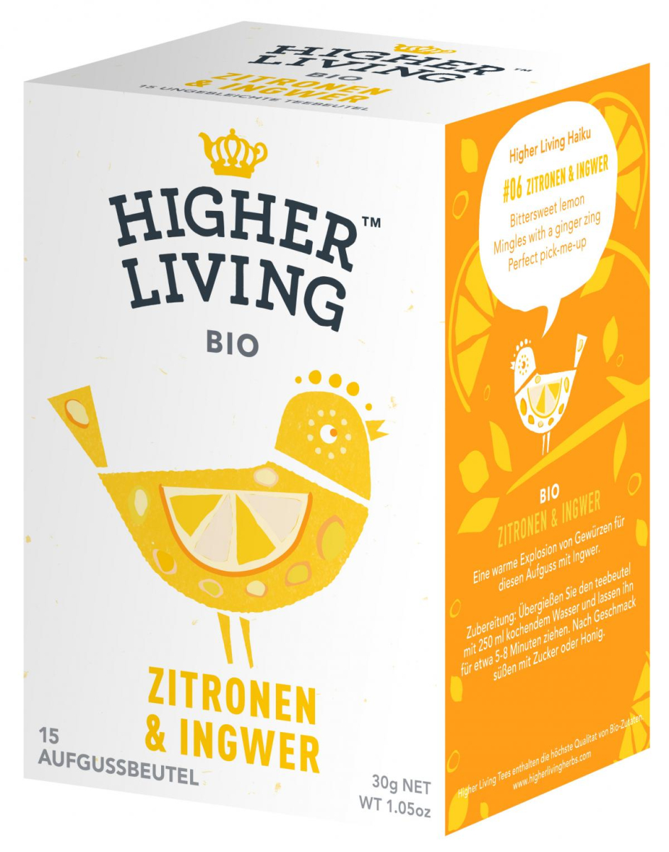Higher Living Igwer & Zitrone, 2 gr, 15 Btl Packung