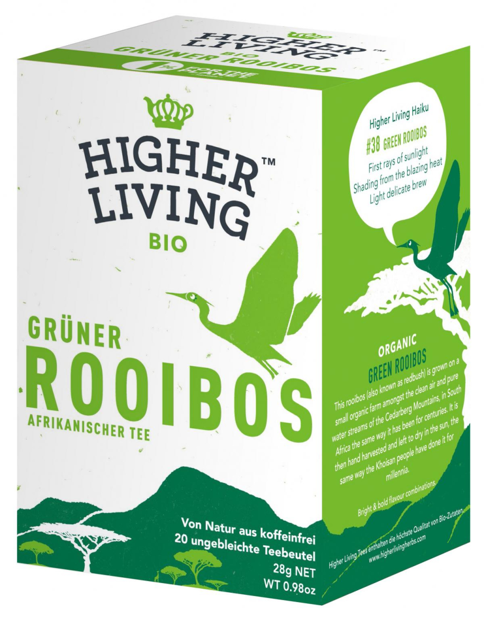 Higher Living Grüner Rooibos, 1,4 gr, 20 Btl Packu