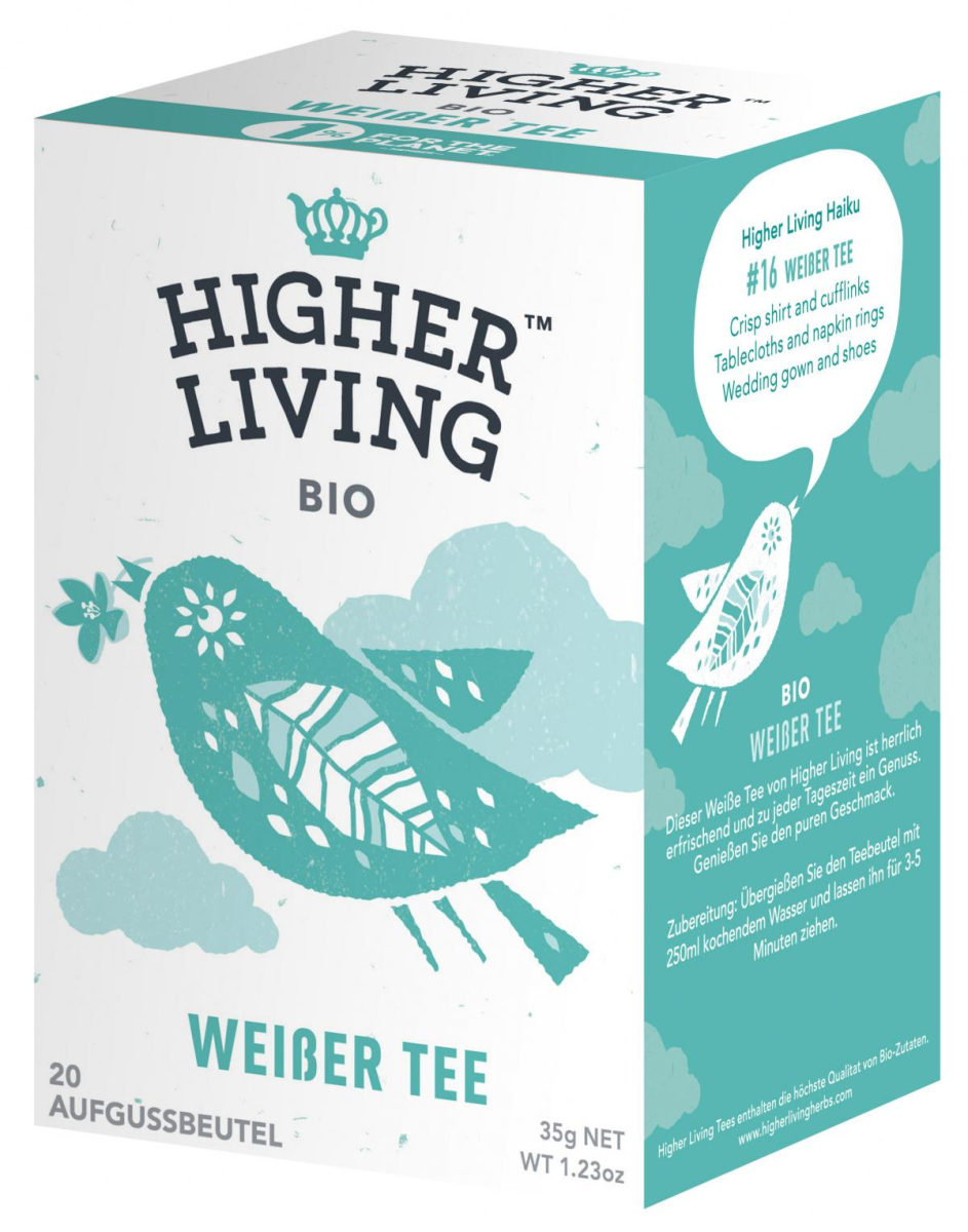 Higher Living White Tea, 1,75 gr, 20 Btl Packung