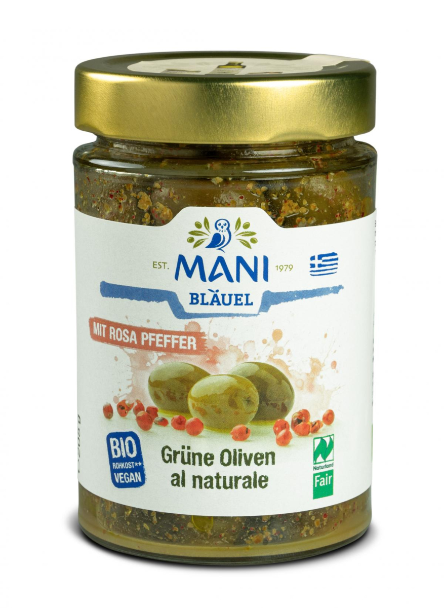 Mani Grüne Oliven al naturale mit Koriandersamen &