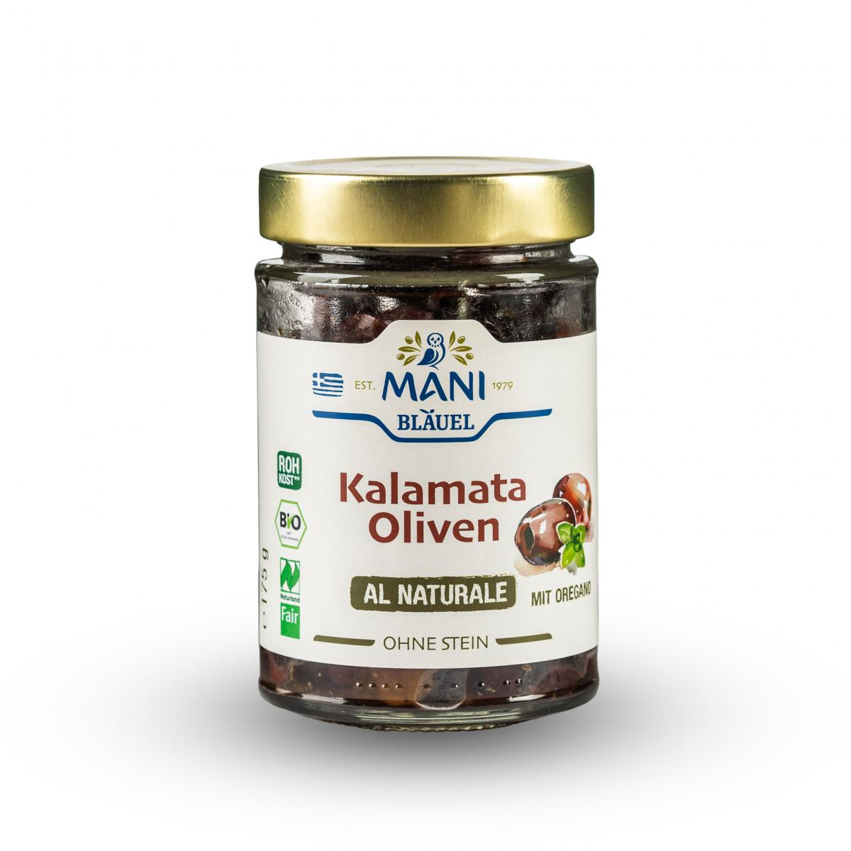 Oliven schwarz al naturale, entsteint, SB, Bläuel