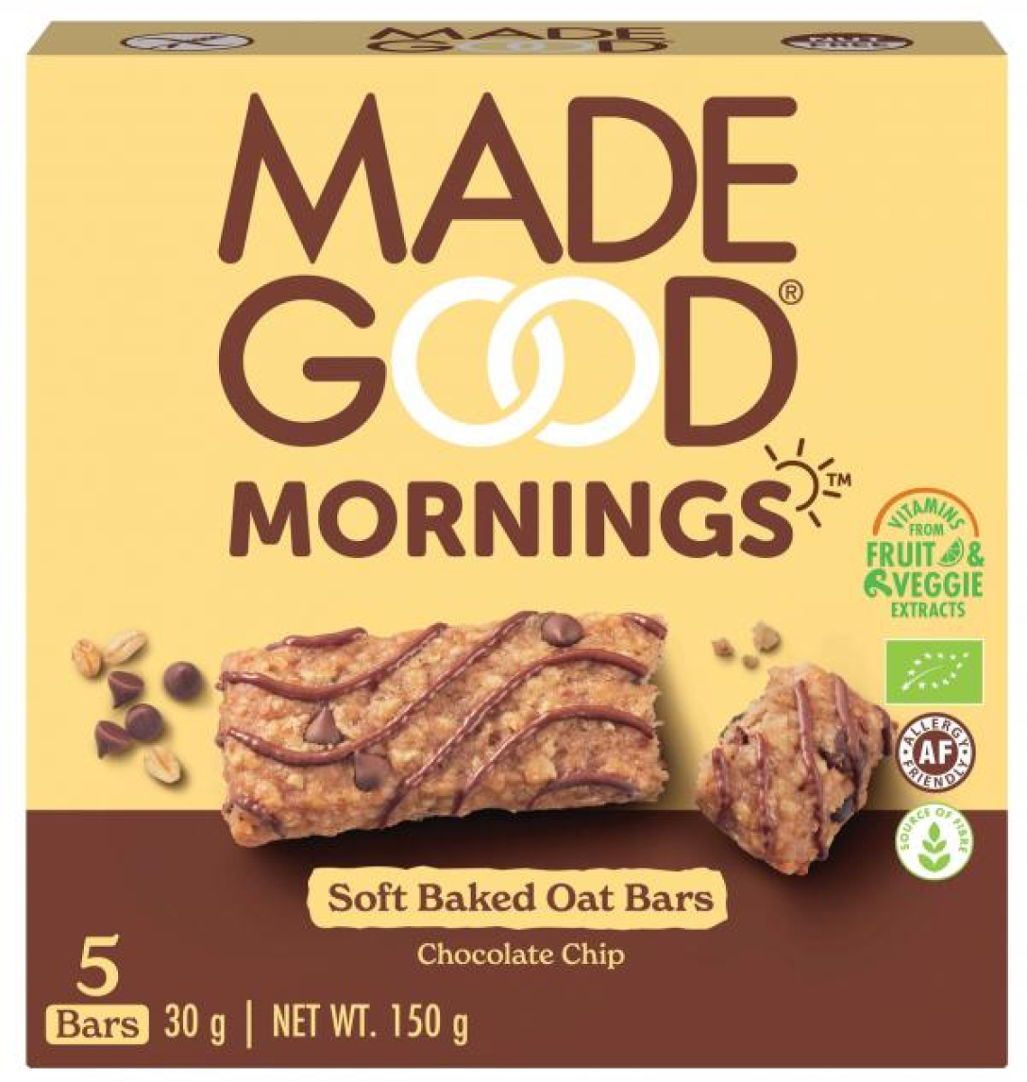 MadeGood Mornings Soft Baked Chocolate, 150 g Pack