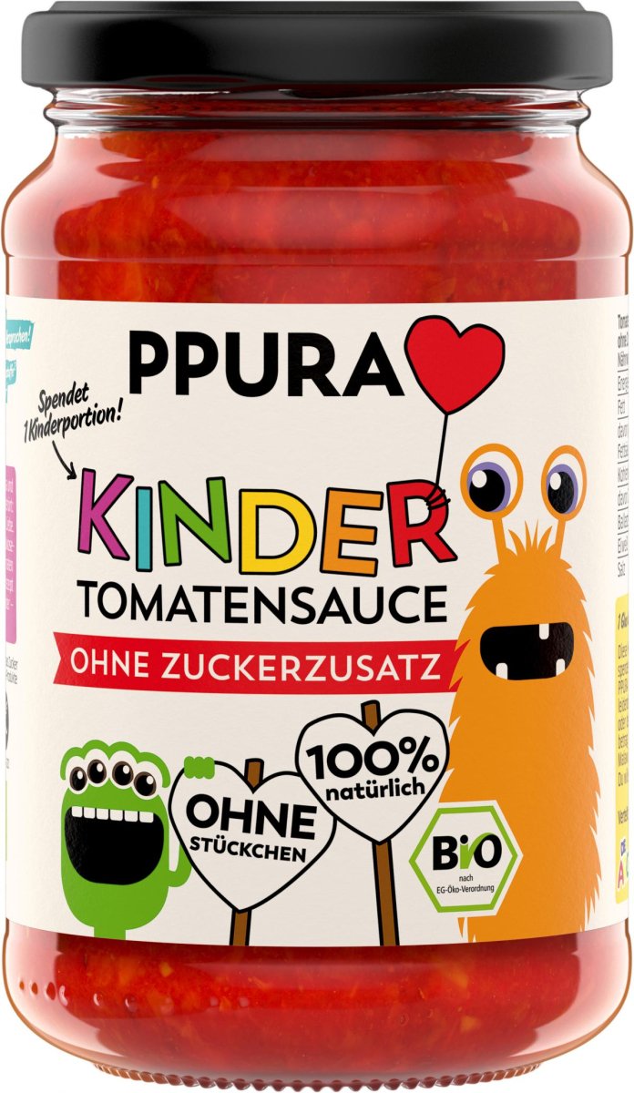 PPURA Sugo Kindertomatensauce, ohne Zuckerzusatz,