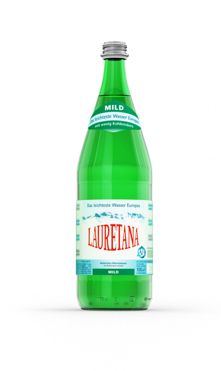 Lauretana Mineralwasser mild, 1 ltr Flasche