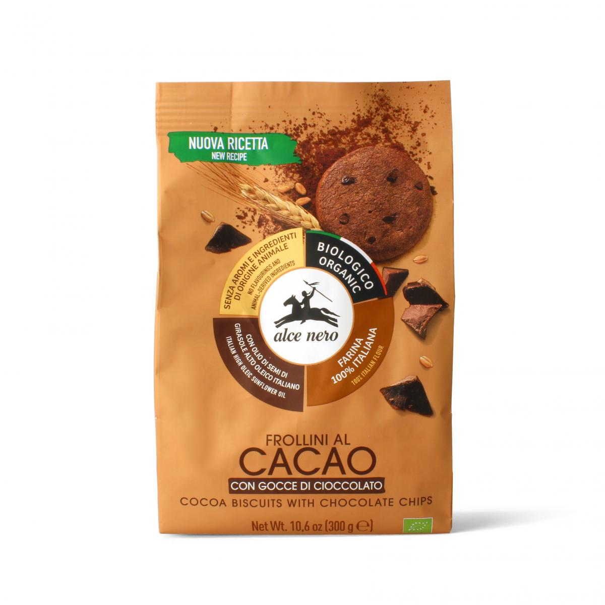 Alce Nero Kakaokekse mit Schokotrop, 300 g Packung