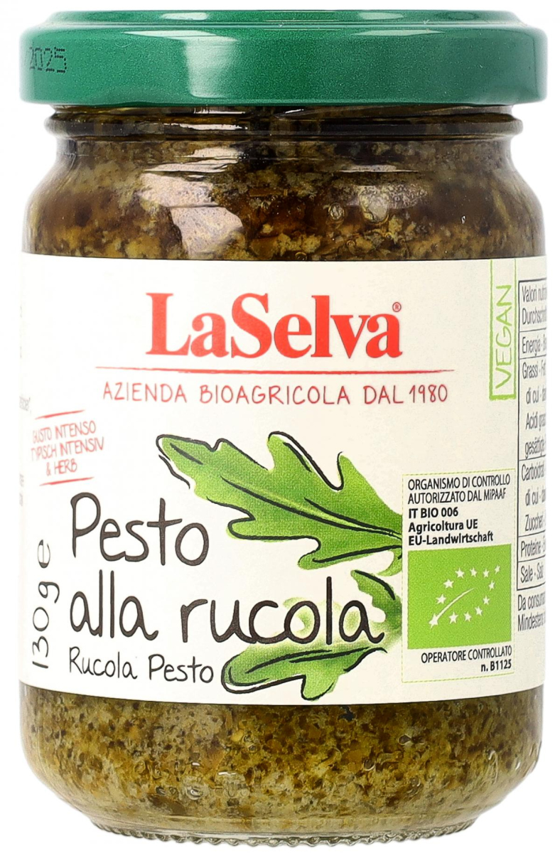 La Selva Pesto Rucola, 130 gr Glas