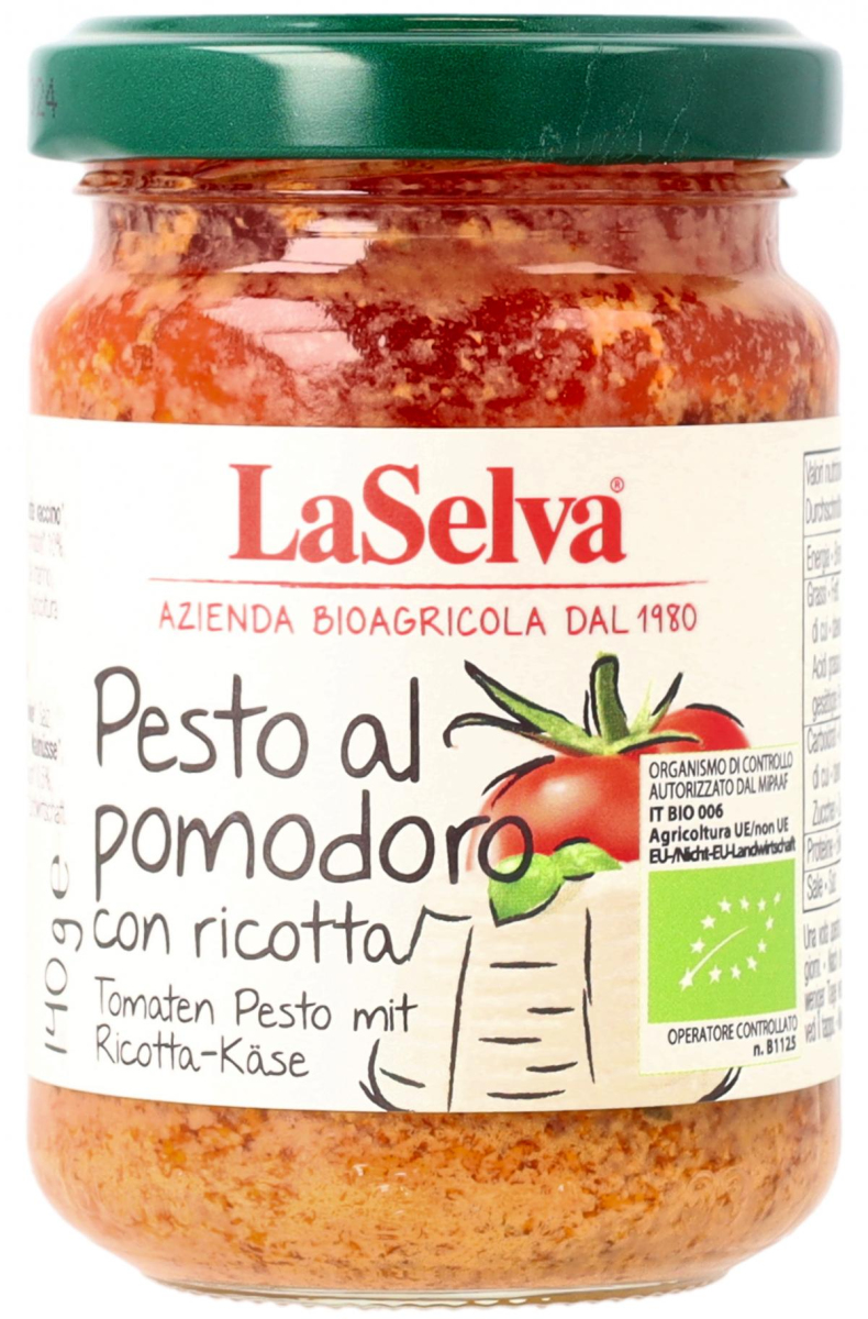 La Selva Pesto rosso ricotta, 140 gr Glas