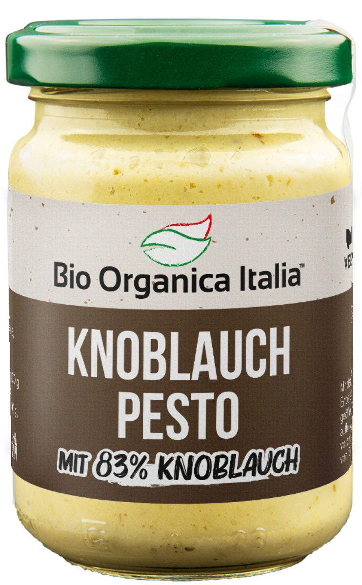 Bio Organica Italia Knoblauch Pesto, 140 g Glas
