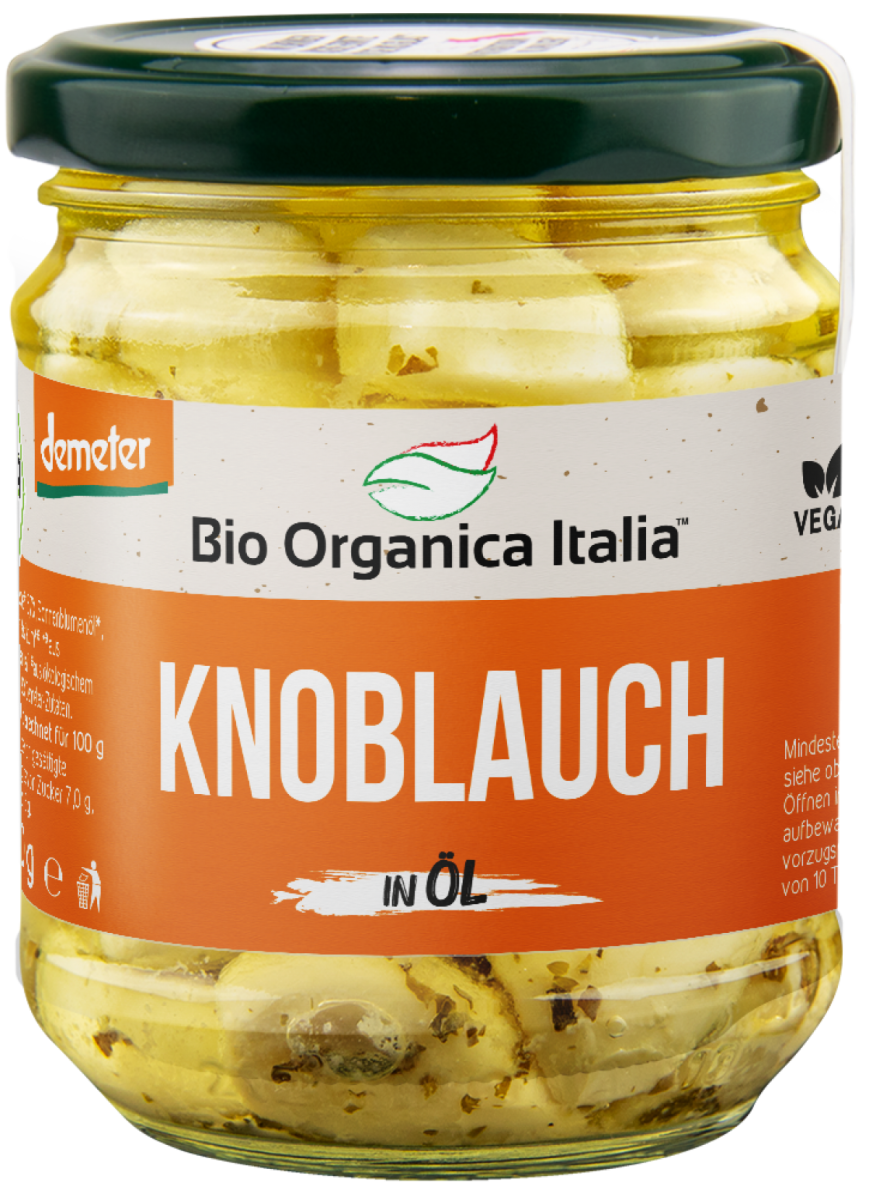 Bio Organica Italia Knoblauch in Olivenöl, 190 g G