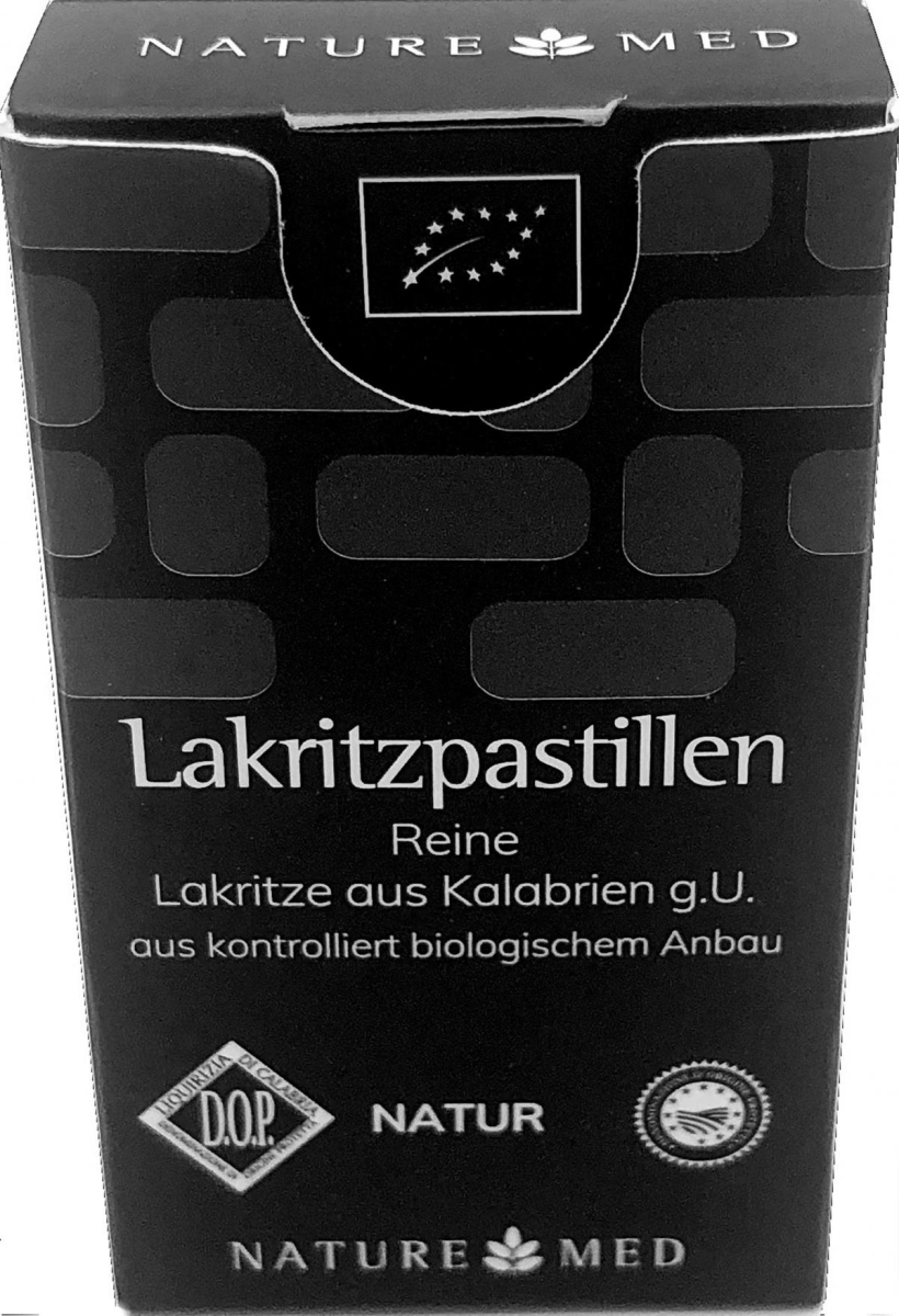 Lakritzpastillen Natur, 25 gr Packung
