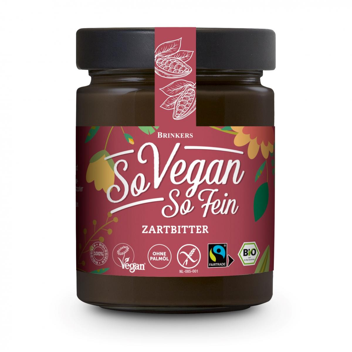 Brinkers So vegan So fein Zartbitter, 270 gr Glas