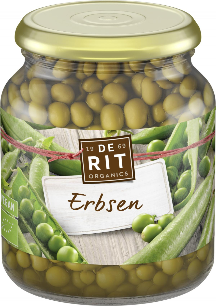 De Rit Erbsen fein, 350 gr Glas (230 gr)