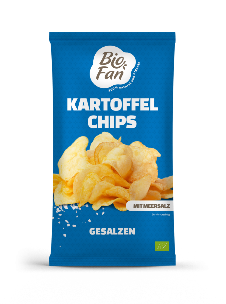 Biofan Kartoffelchips Salz, 125 g Packung