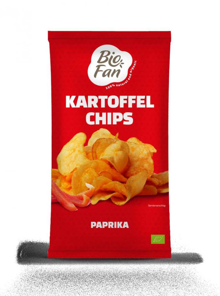 Biofan Kartoffelchips Paprika, 125 g Packung