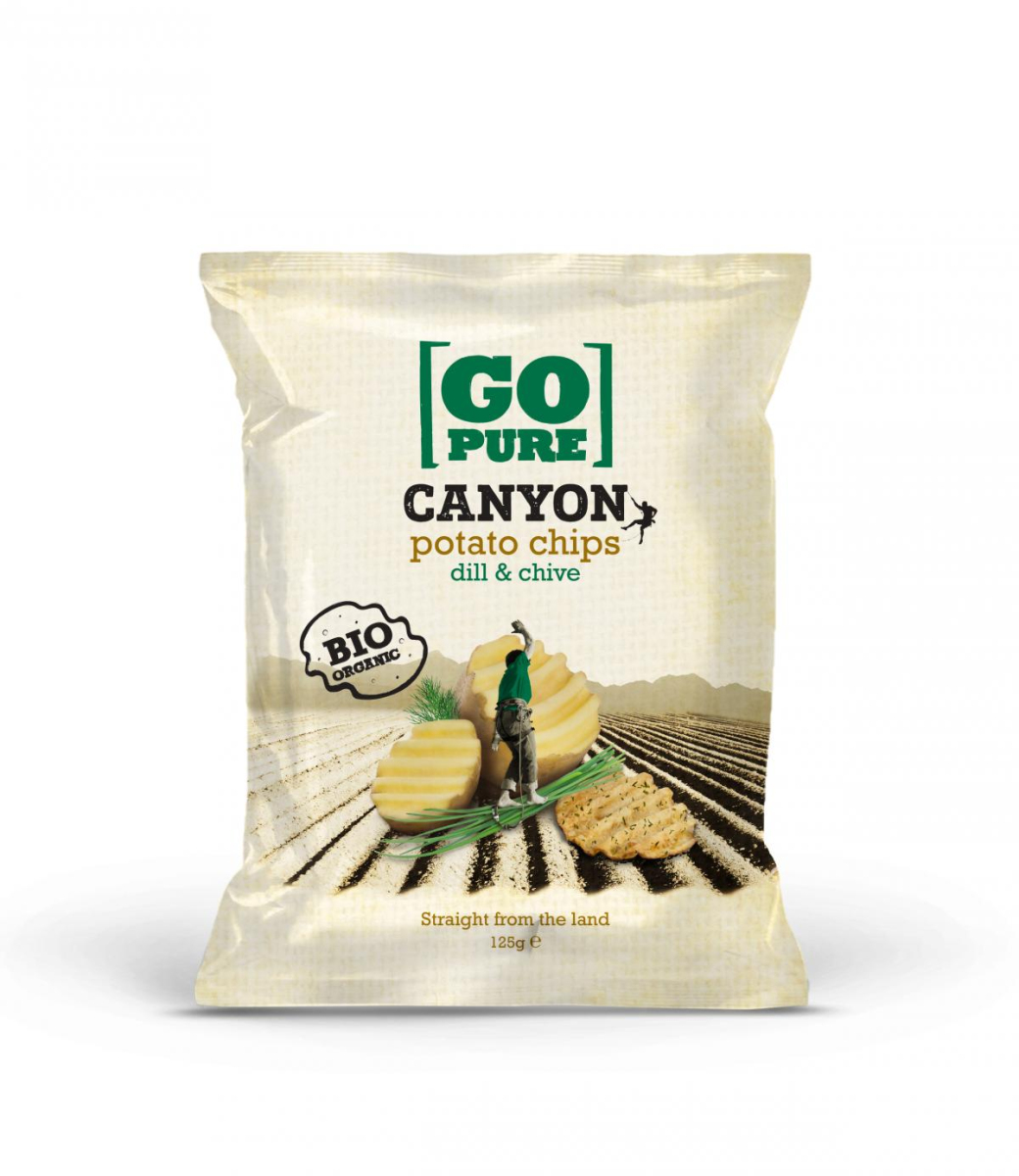 Go Pure Canyon Chips dill & chive, 125 gr Packung