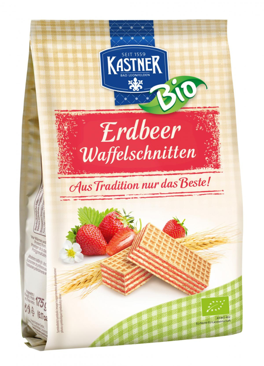 Kastner Waffeln Erdbeer 175 g, Packung