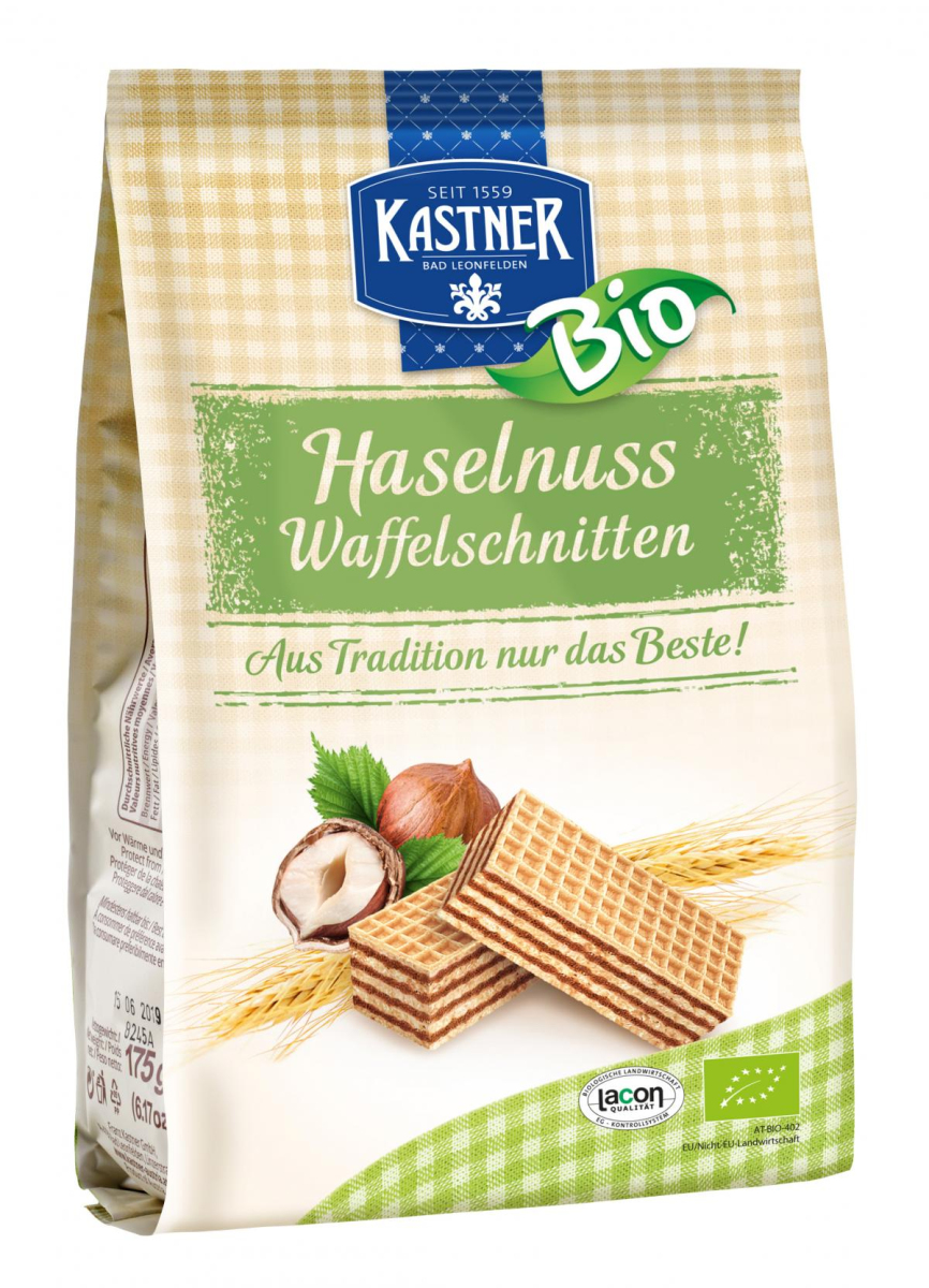 Kastner Vollkorn-Haselnuss-Waffeln, 175 gr Packung