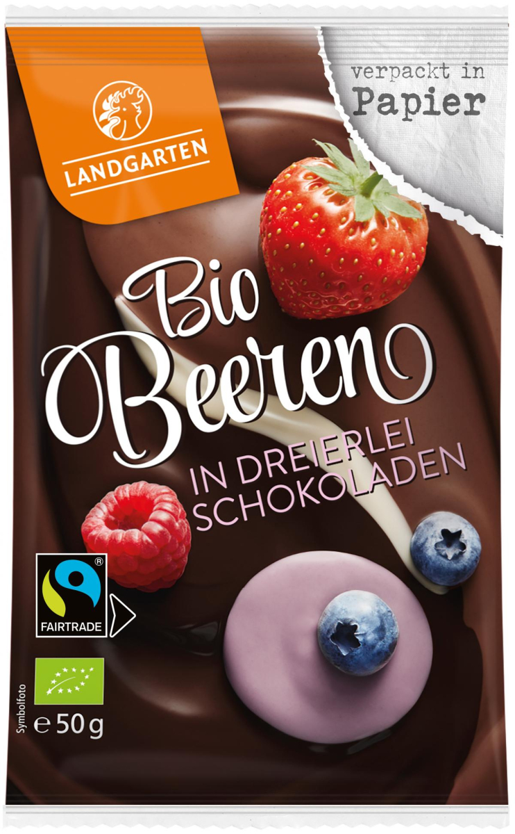 Landgarten Beeren Mix in dreierlei Schokolade, 50