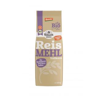 Bauck Hof Reismehl, Vollkorn, 500 gr Packung -glut
