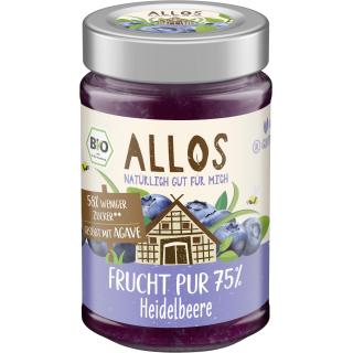 Allos Frucht Pur 75% Heidelbeere, 200 g Glas