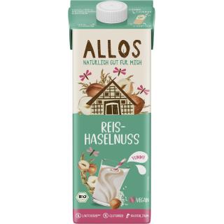 Allos Reis Haselnuss Drink ungesüßt, 1 ltr Packung