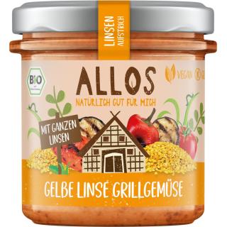 Allos Linsen-Aufstrich Gelbe Linse Grillgemüse, 14