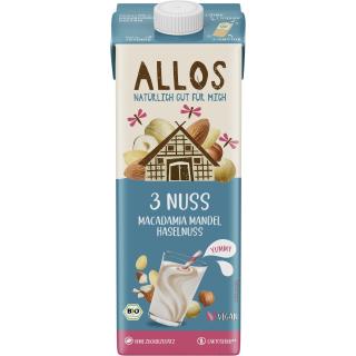 Allos 3 Nuss Drink - Macadamia, 1 L Packung