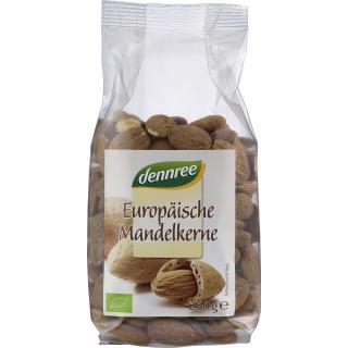 dennree Europäische Mandelkerne, ungeschält, 250 g