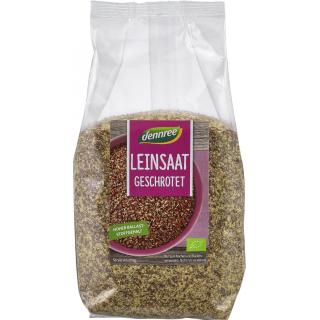 dennree Leinsaat geschrotet, 400 gr Packung