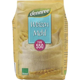 dennree Weizenmehl Type 550, 1kg Packung
