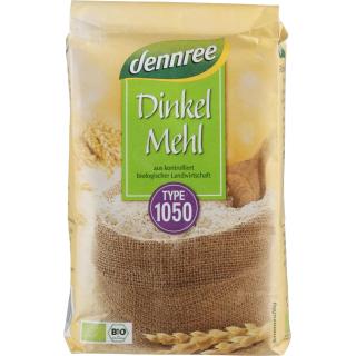 dennree Dinkelmehl Type 1050, 1kg Packung