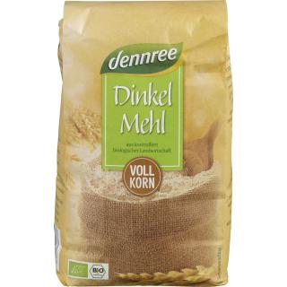 dennree Dinkelvollkornmehl, 1kg Packung