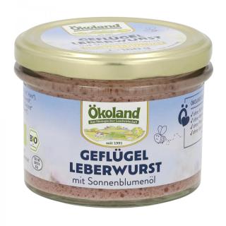 Ökoland Geflügel-Leberwurst, 160 gr Glas