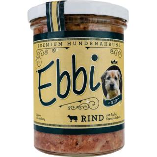 Wuff & Mau Heimtiernahrung Ebbi Rind, 400 gr Glas