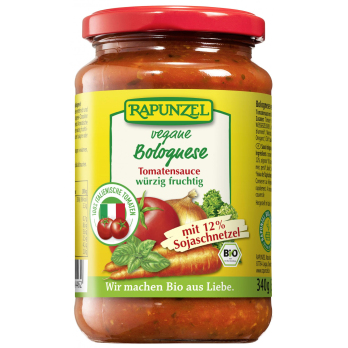 Rapunzel Tomatensauce Bolognese, vegan, mit Soja,