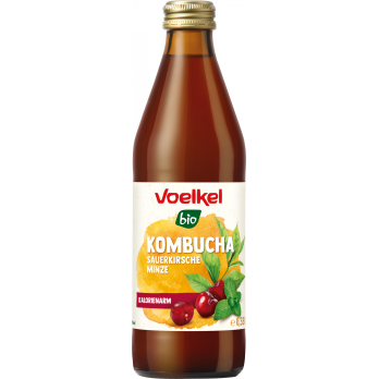 Voelkel Kombucha Sauerkirsche Minze, 0,33 ltr Flas