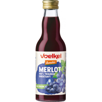 Voelkel Traubensaft Merlot, 0,2 ltr Flasche