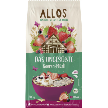 Allos Das Ungesüßte Beeren-Müsli, 500 gr Packung