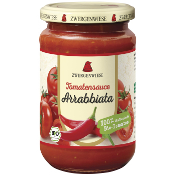 Zwergenwiese Tomatensauce Arrabbiata, 340 ml Glas