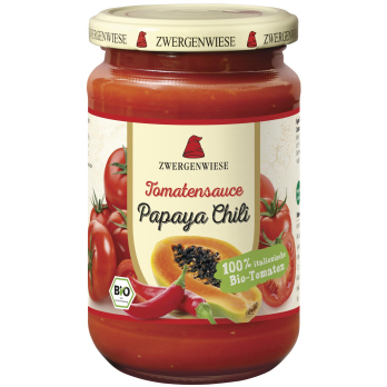 Zwergenwiese Tomatensauce Papaya-Chili, 340 ml Gla